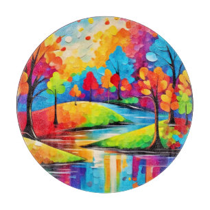 Tabla De Cortar Vibrante paisaje sinfónico de otoño