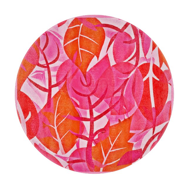 Tabla De Cortar Vibrante Patrón de Elegancia de Foliage (Anverso)