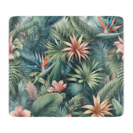 Tabla De Cortar Vibrante patrón de jungla tropical