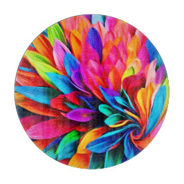 Tabla De Cortar Vibrante resumen de la flor arcoiris