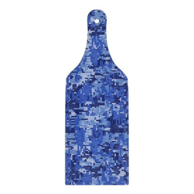 Tabla De Cortar Vibrante textura de camuflaje digital de camo azul (Anverso)