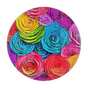 Tabla De Cortar Vibrantes Rosas de papel