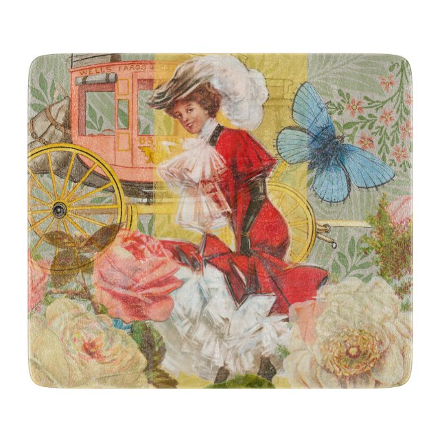 Tabla De Cortar Victoriana Lady Woman Fun Carriage (Anverso)
