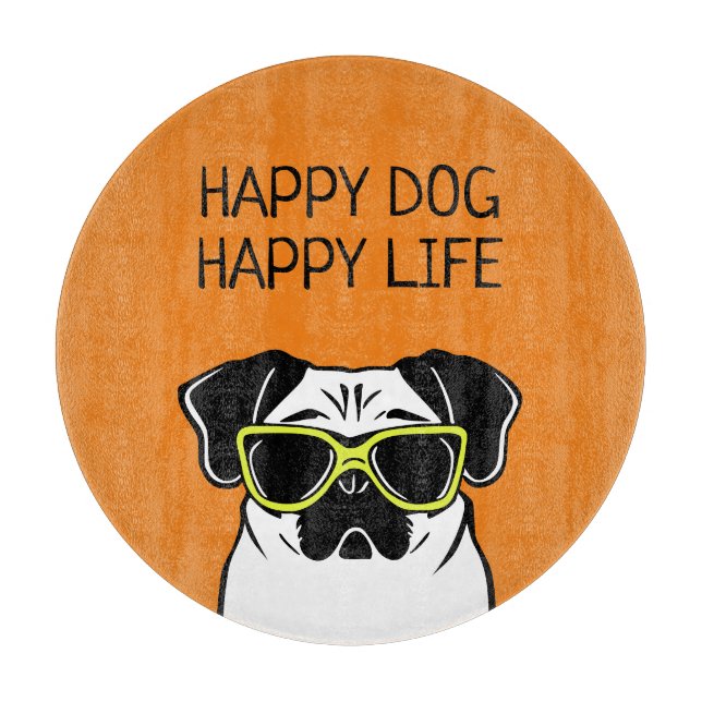 Tabla De Cortar Vida feliz de perro (Anverso)