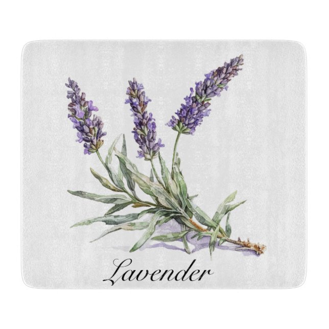 Tabla De Cortar Vida herbal: Lavanda, personalizable (Anverso)