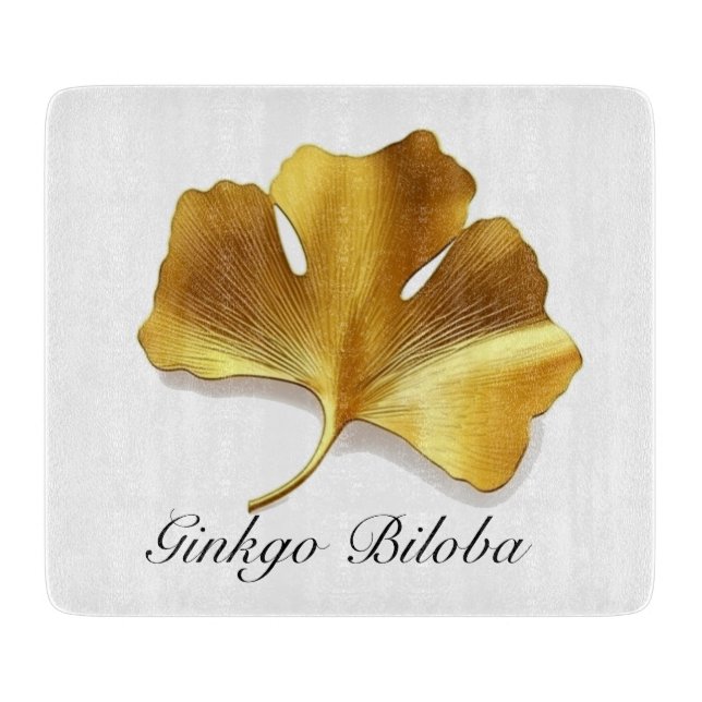 Tabla De Cortar Vida herbal: personalizable de hojas de Ginkgo de  (Anverso)