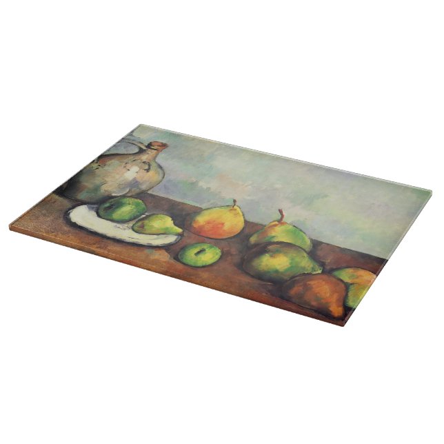 Tabla De Cortar Vida, jarra y fruta de Paul todavía Cezanne- (Borde)