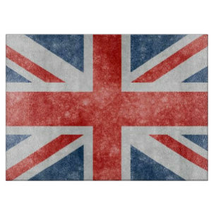 Tabla De Cortar Vidrio británico apenado de la bandera
