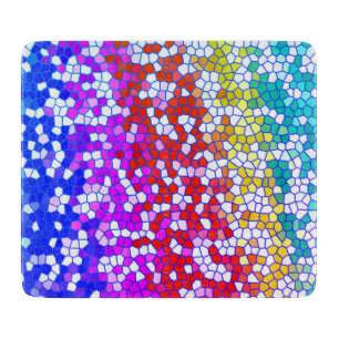Tabla De Cortar Vidrio con manchas multicolores