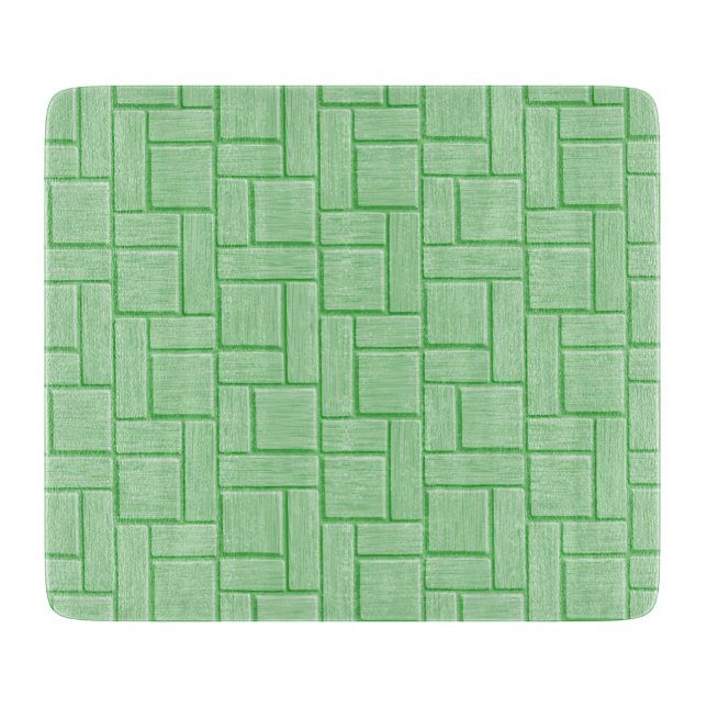 Tabla De Cortar Vidrio de bloques verdes (Anverso)
