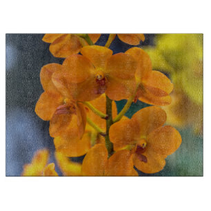 Tabla De Cortar Vidrio de orquídeas naranjas