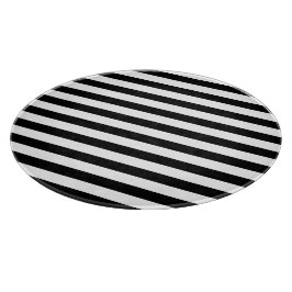 Tabla De Cortar Vidrio Decorativo con Rayas Negras y Blancas con E