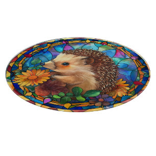 Tabla De Cortar Vidrio Manchado Aspecto Hedgehog Kitchen
