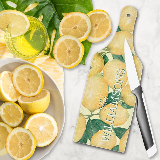 Tabla De Cortar Vidrio personalizado de los Lemons (Lemons Personalized Glass Cutting Board)