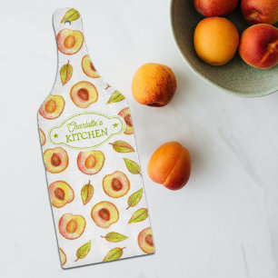 Tabla De Cortar Vidrio Personalizado Peach Watercolor, Cocina