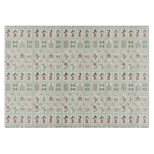 Tabla De Cortar Vidrio templado de Mahjong Tiles