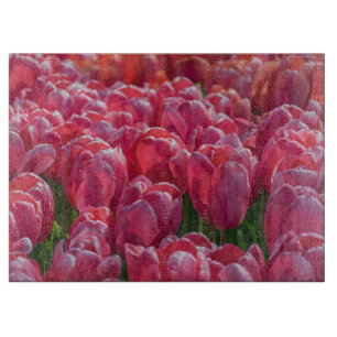 Tabla De Cortar Vidrio tulipano rosa