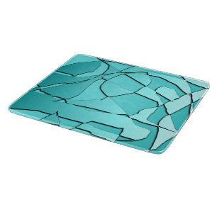 Tabla De Cortar Vidrio verde azulado de cristal quebrado