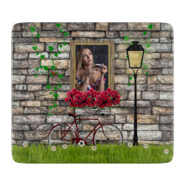 Tabla De Cortar Viejo cuento de hadas Rosas de bicicletas marco fo