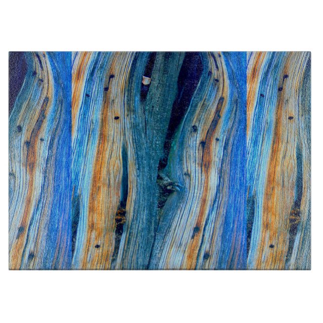 Tabla De Cortar viejos tableros azules acariciados (Anverso)