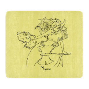 Tabla De Cortar Viking Mermaid Warrior Thunder_Cove