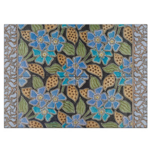 Tabla De Cortar Vincapervinca azul ornamentada floral Art Nouveau