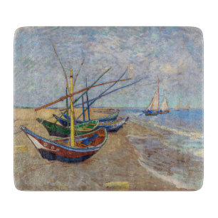 Tabla De Cortar Vincent van Gogh - Barcas de Pesca en la Playa