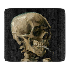 Tabla De Cortar Vincent van Gogh - Calavera con cigarrillo en llam