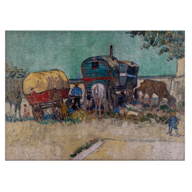 Tabla De Cortar Vincent van Gogh - Caravanas, campamento gitano ce (Anverso)