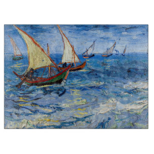 Tabla De Cortar Vincent van Gogh - El paisaje marino de Saintes-Ma