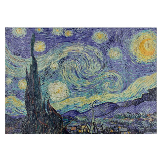 Tabla De Cortar Vincent Van Gogh/ La Noche Starry (Anverso)