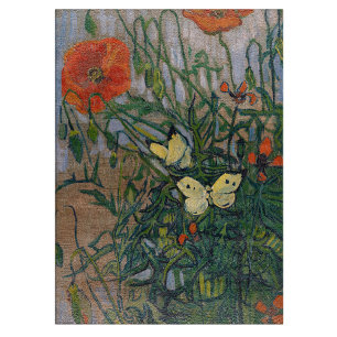 Tabla De Cortar Vincent van Gogh - Mariposas y Amapolas