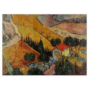 Tabla De Cortar Vincent van Gogh - Paisaje, Casa y Labrador