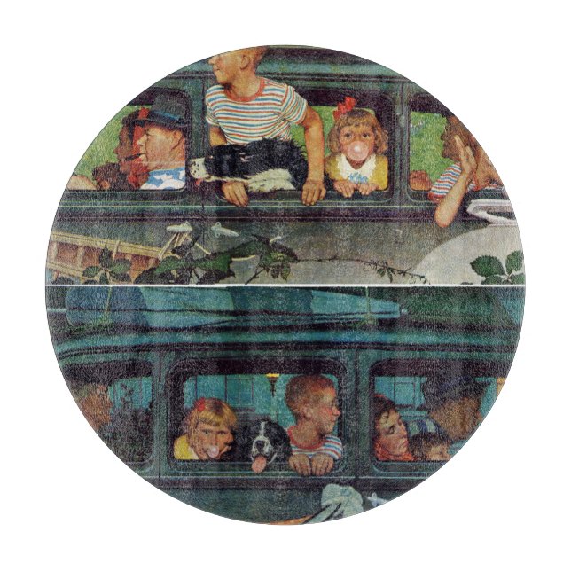 Tabla De Cortar Viniendo y yendo por Norman Rockwell (Anverso)