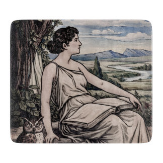 Tabla De Cortar Vintage Art Nouveau Woman Reading Under Tree