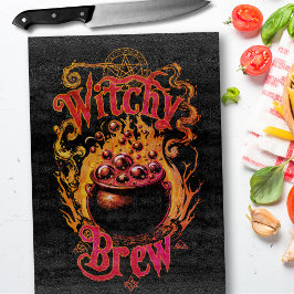 Tabla De Cortar Vintage Cauldron Halloween Tret Retro Witch Board