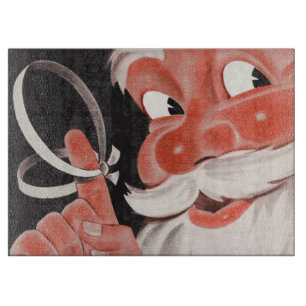 Tabla De Cortar Vintage Christmas, Jolly Santa Claus con cuerdas