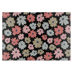 Tabla De Cortar Vintage colorido de flor de patrón