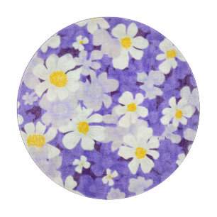 Tabla De Cortar Vintage colorido: Patrón de flores sin foco