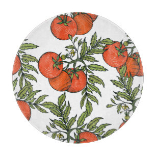Tabla De Cortar Vintage de tomate: Ilustracion del mercado agrícol