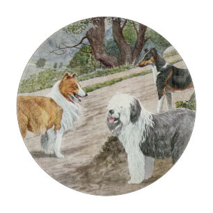 Tabla De Cortar Vintage Dog Trio Glass