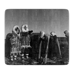 Tabla De Cortar Vintage eskimo esquimal vestido de piel Alaska igl