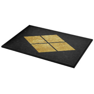 Tabla De Cortar Vintage Faux Gold Takeda Japón Mon Oriental