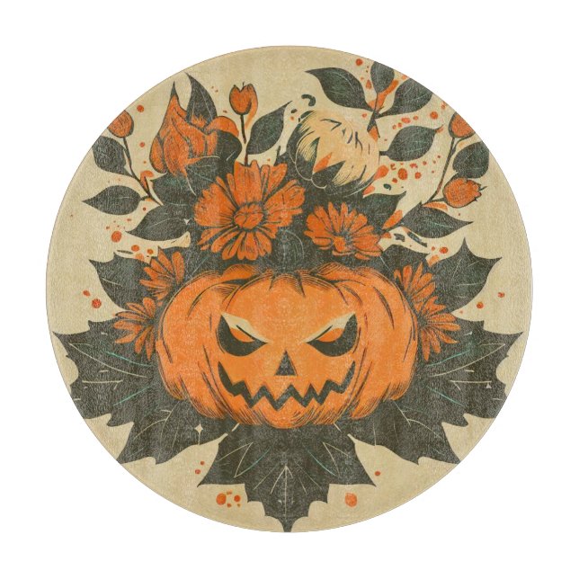Tabla De Cortar Vintage/Halloween/Caída/Calabaza (Anverso)