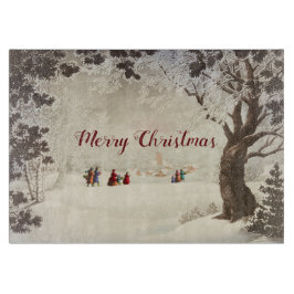 Tabla De Cortar Vintage navideña victoriana invierno