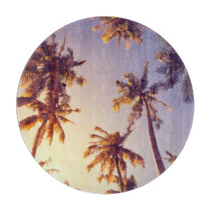 Tabla De Cortar Vintage Palm Trees Blue Sky