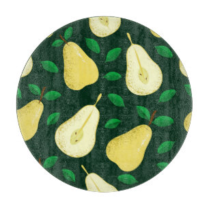 Tabla De Cortar Vintage Pear Botánico: Verde claro