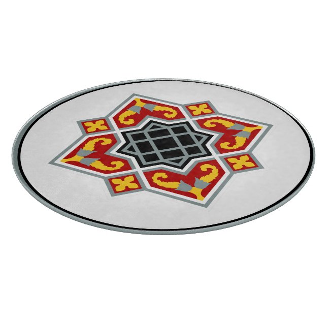 Tabla De Cortar Vintage Red Black Barcelona Tile Geometric Art (Borde)