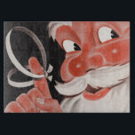 Tabla De Cortar Vintage Santa Claus con una cadena de recordatorio<br><div class="desc">Diseño de vacaciones de Navidades de ilustracion de época con un alegre y alegre Santa Claus con una cinta atada alrededor de su dedo para recordarlo más tarde. Recuerden,  recuerden,  recuerden... </div>