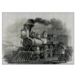 Tabla De Cortar Vintage Steam Train